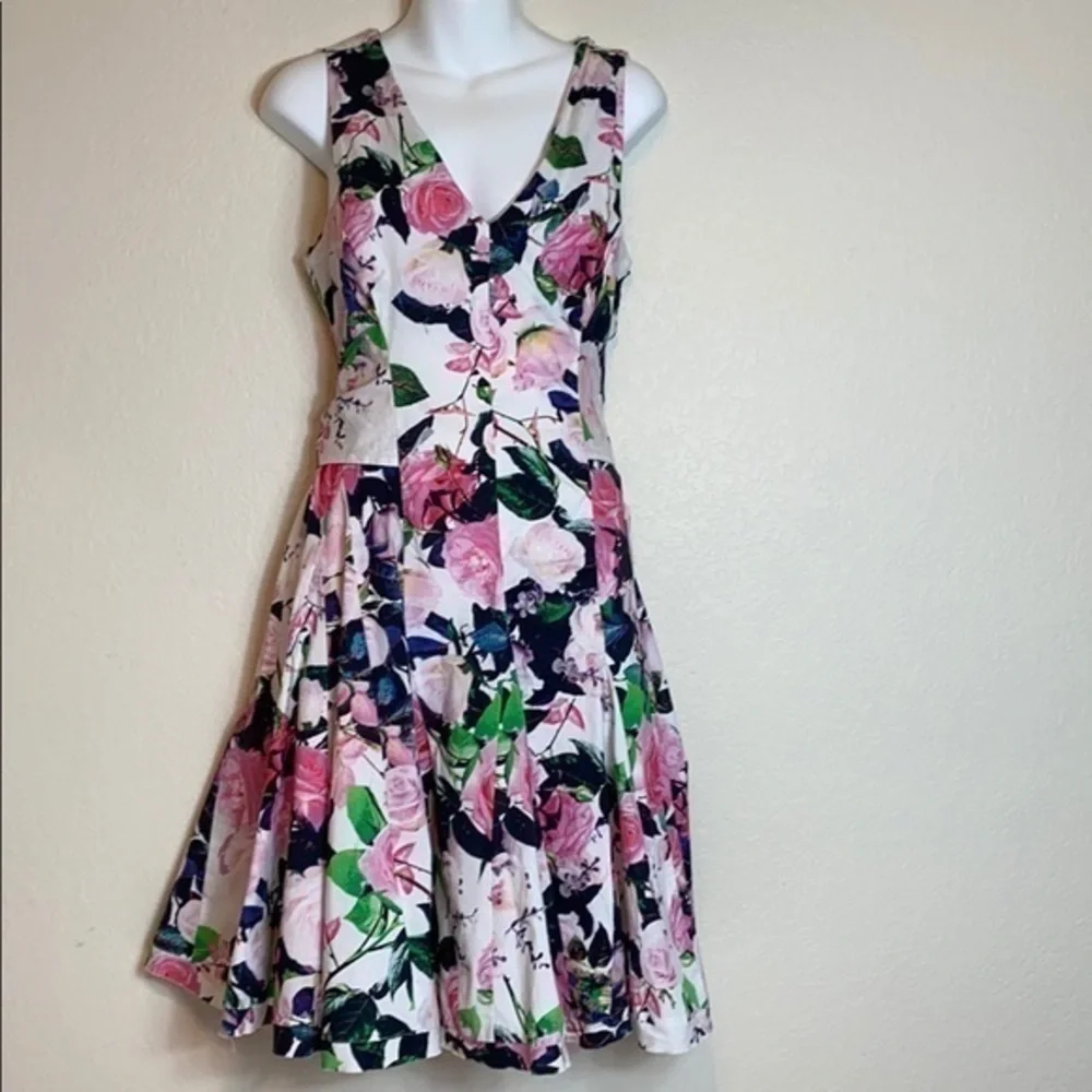 Betsey Johnson Fit & Flare Flowered Dress - Picture 2 of 8